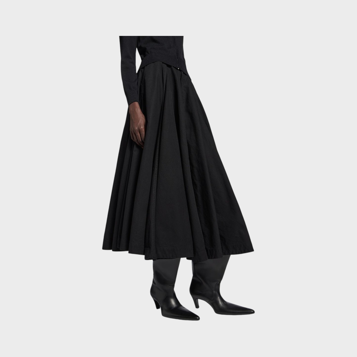Balenciaga Godet Cotton Maxi Skirt