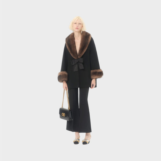 Valentino Wool & Cashmere Solid Caban