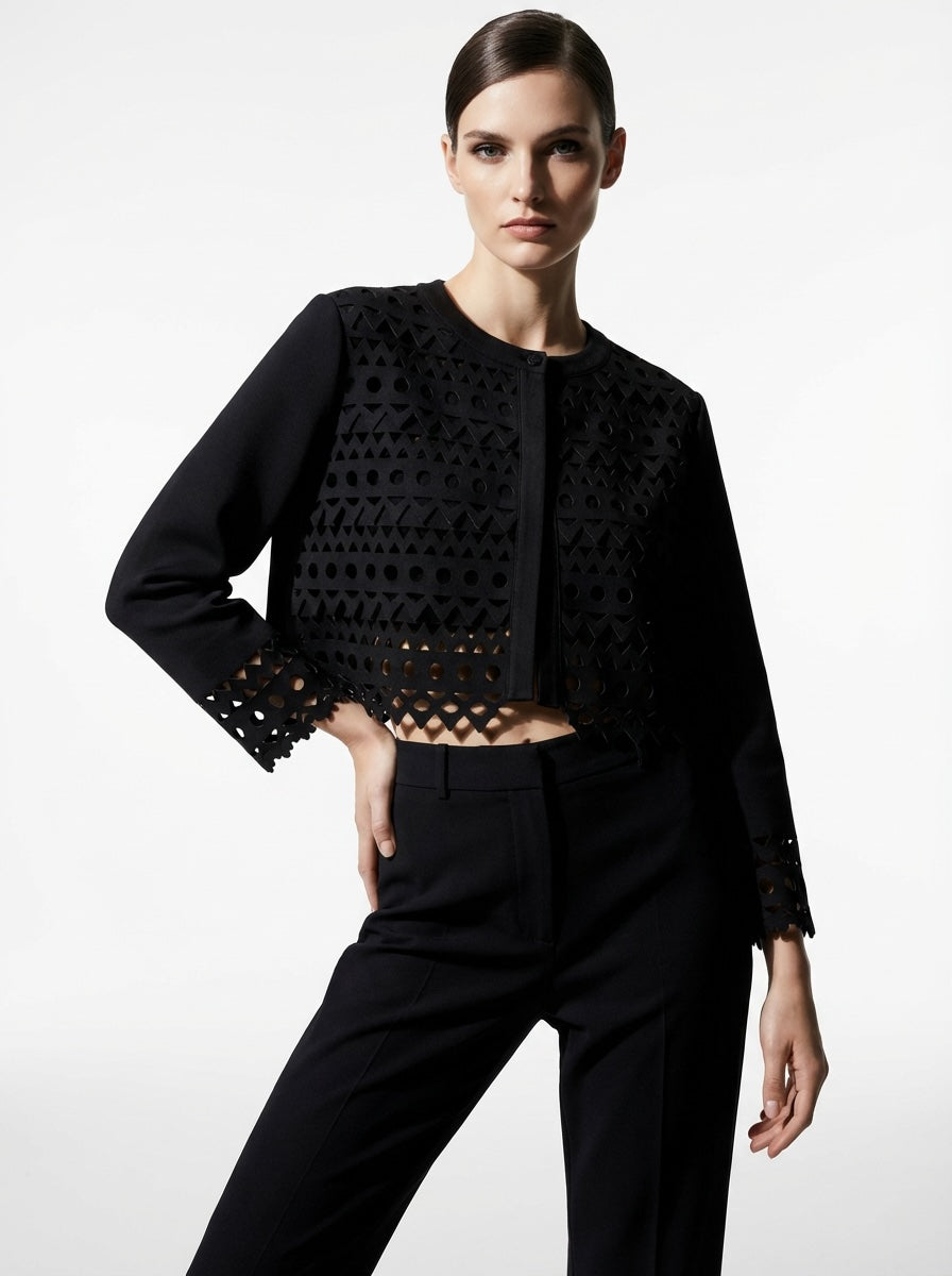 Alaïa Vienne Volants Uni Cropped Jacket