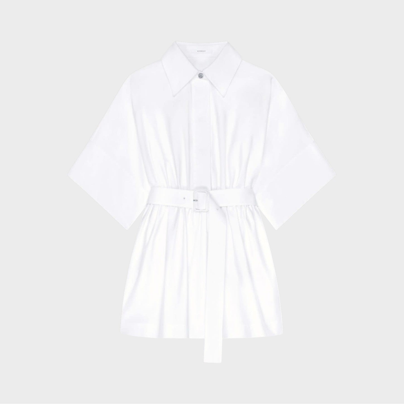 givenchy white shirt dress Givenchy Slashed Long Shirt Dress in White