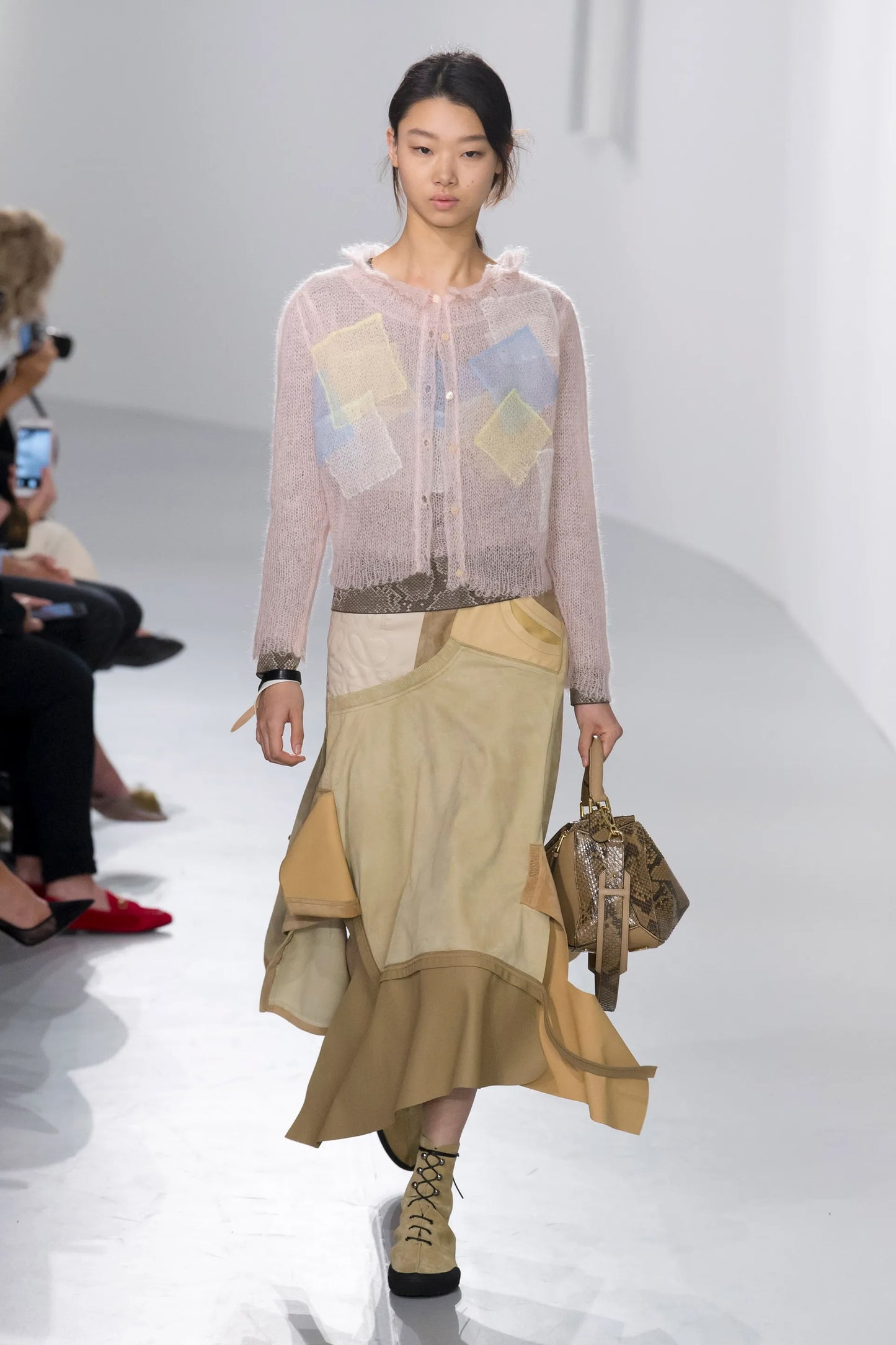 Loewe Patchwork Suede Skirt