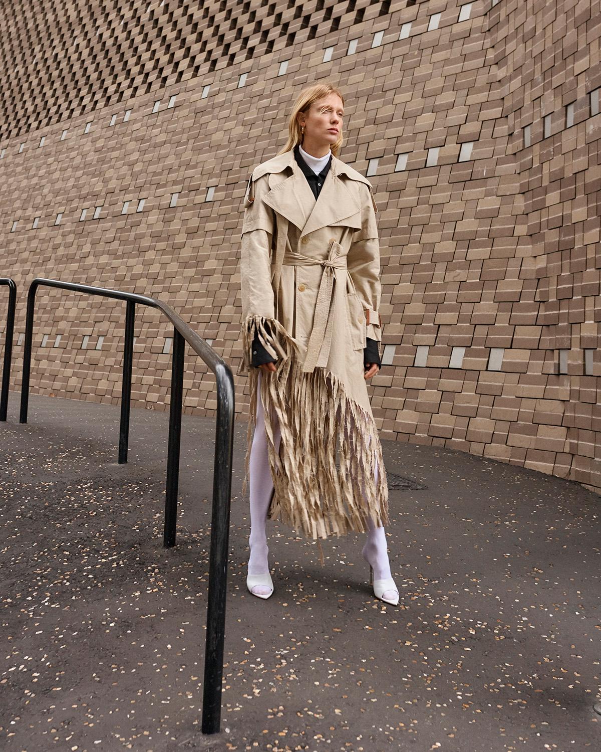 Loewe Long Fringe Trench Coat