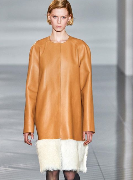 Loewe Shearling Trim Leather Coat
