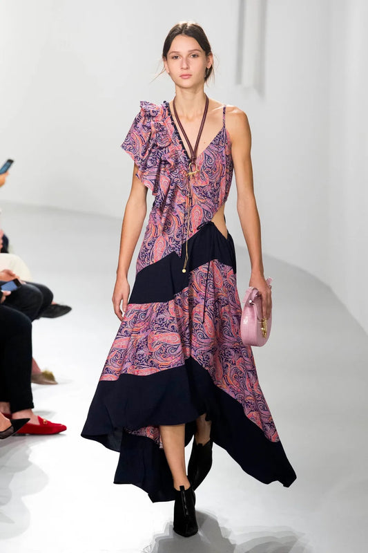 Loewe Asymmetric Paisley Ruffle Dress