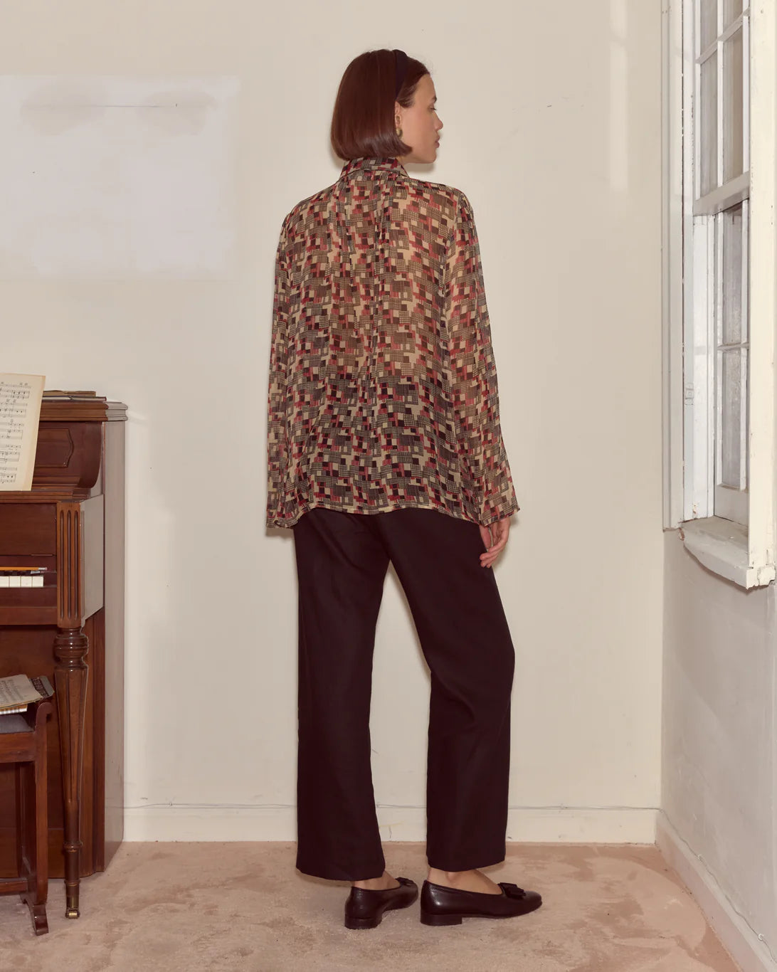 Bode Quadrille Silk Blouse