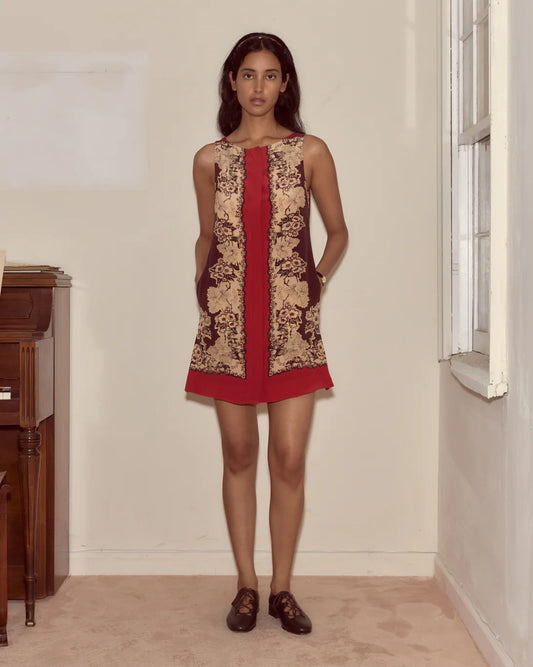 Bode Storybook Silk Short Dress