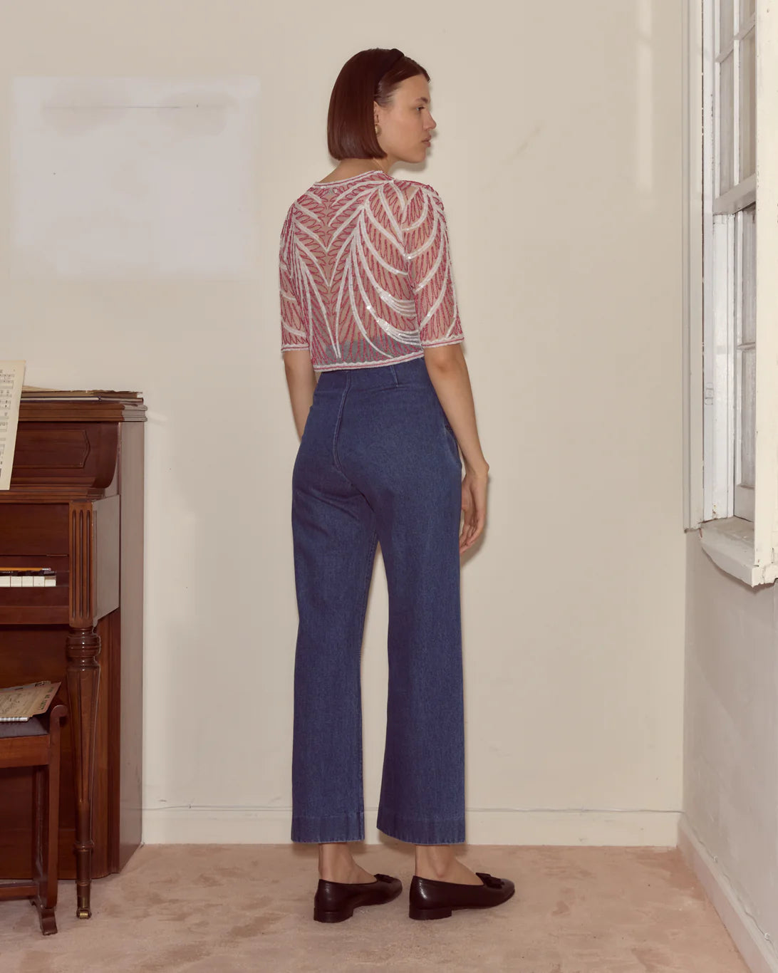 Bode Rita Mesh Beaded Cardigan
