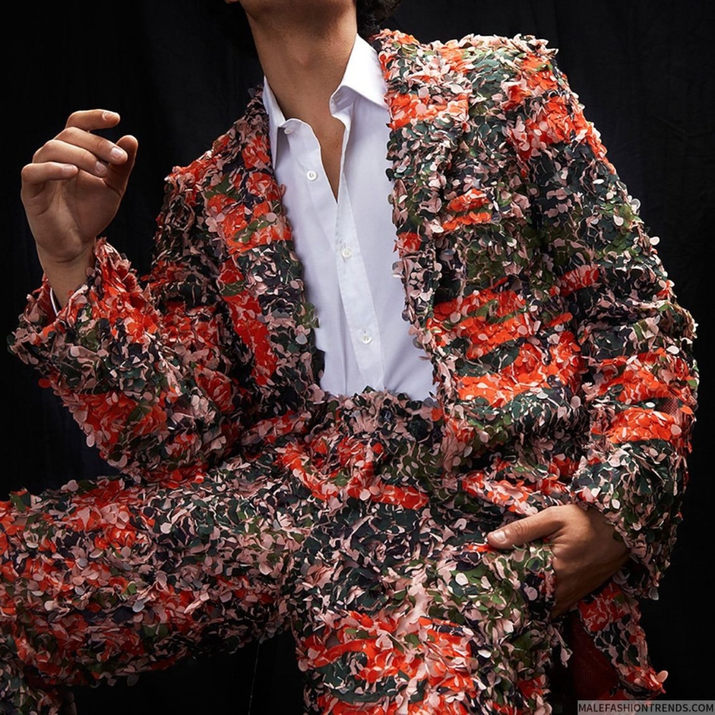 Comme des Garcons Homme Plus Tulle Embroidery Jacket