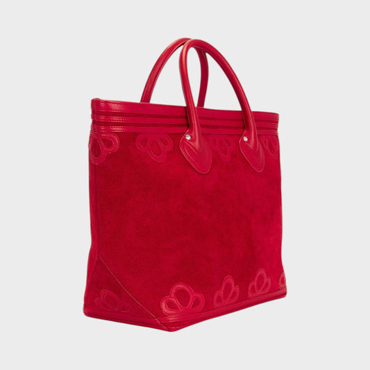 Bode Trefoil Suede Leather Tote Bag