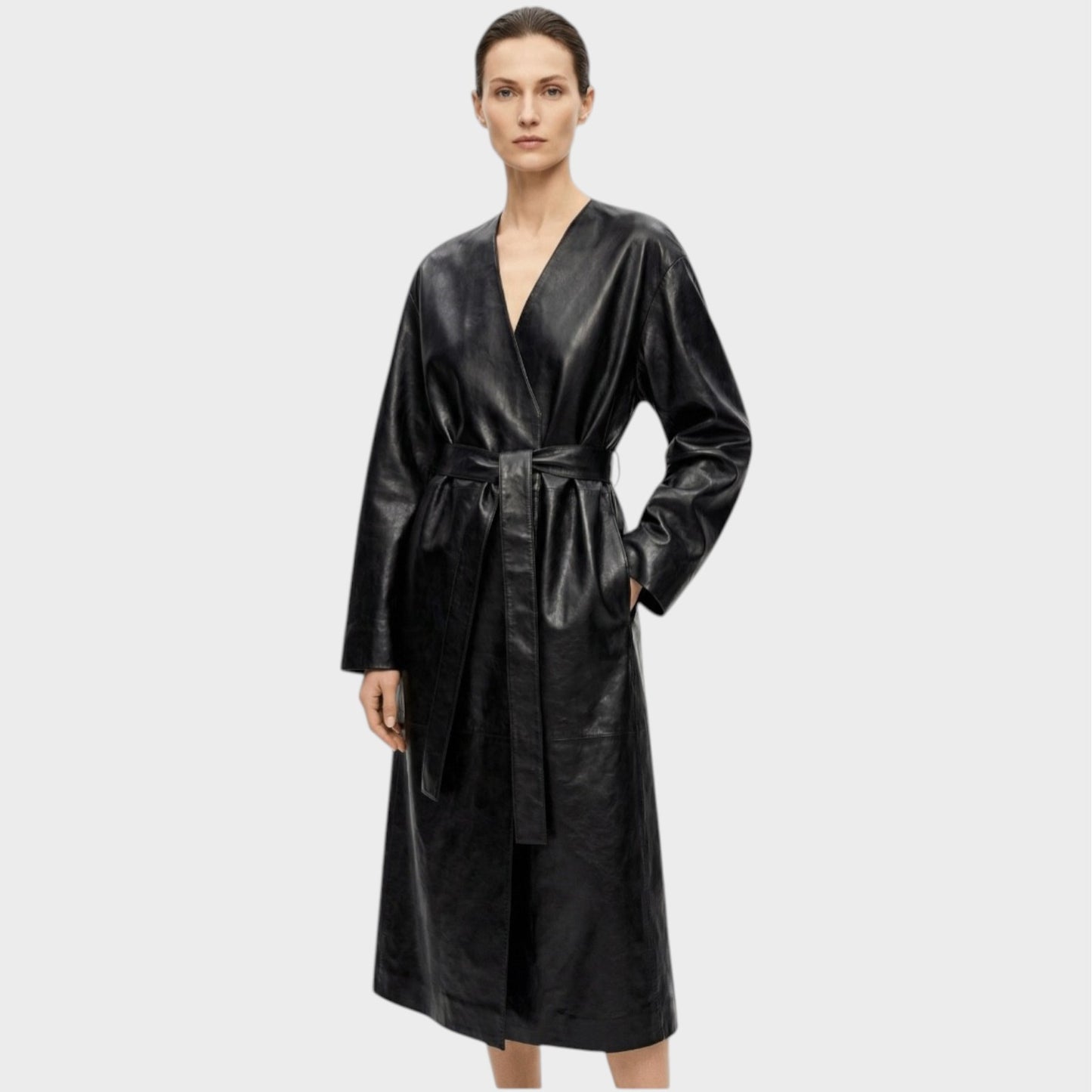 Loewe Leather Belted Coat
