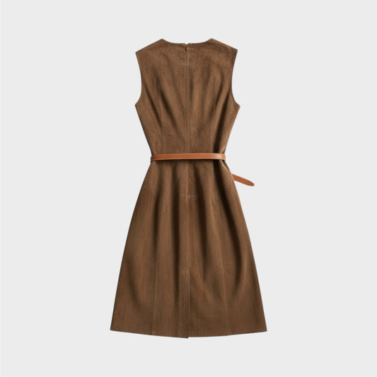 Loewe Suede Leather Belted Dress
