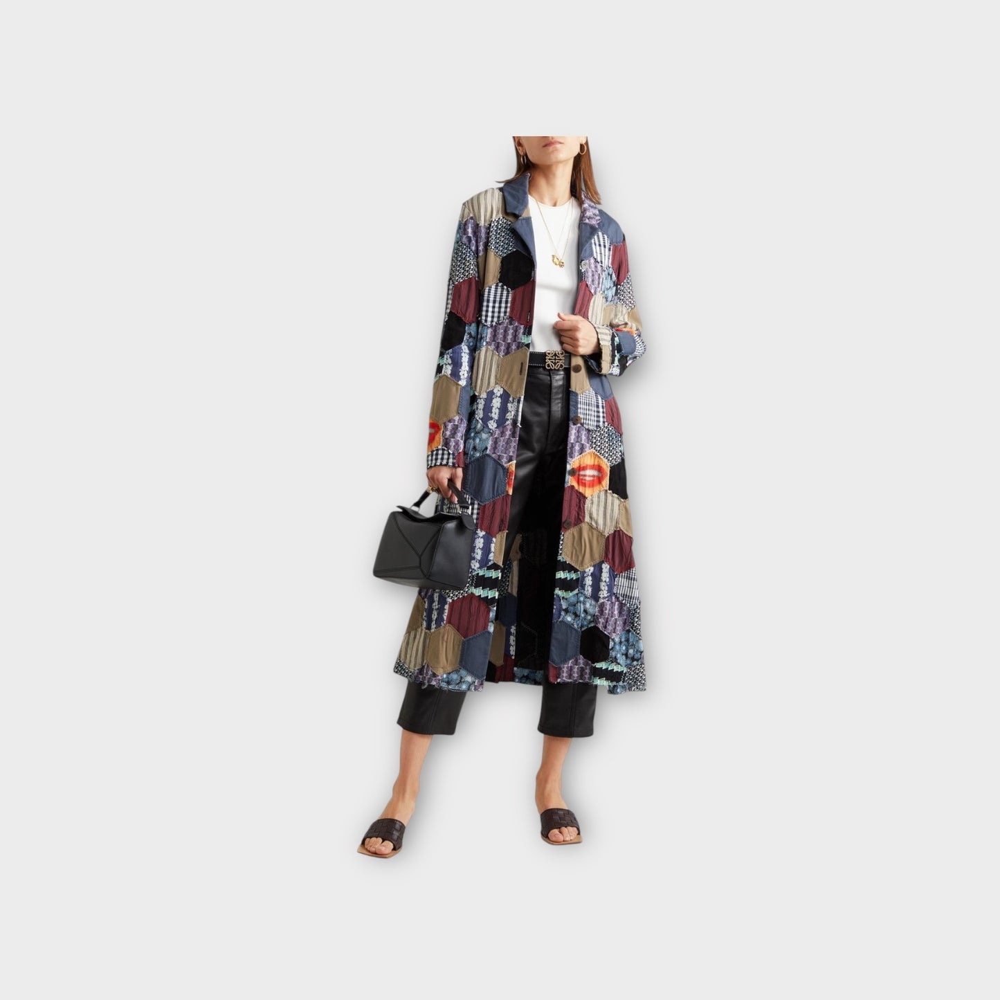 Loewe Wool Hexagon Patchwork Coat