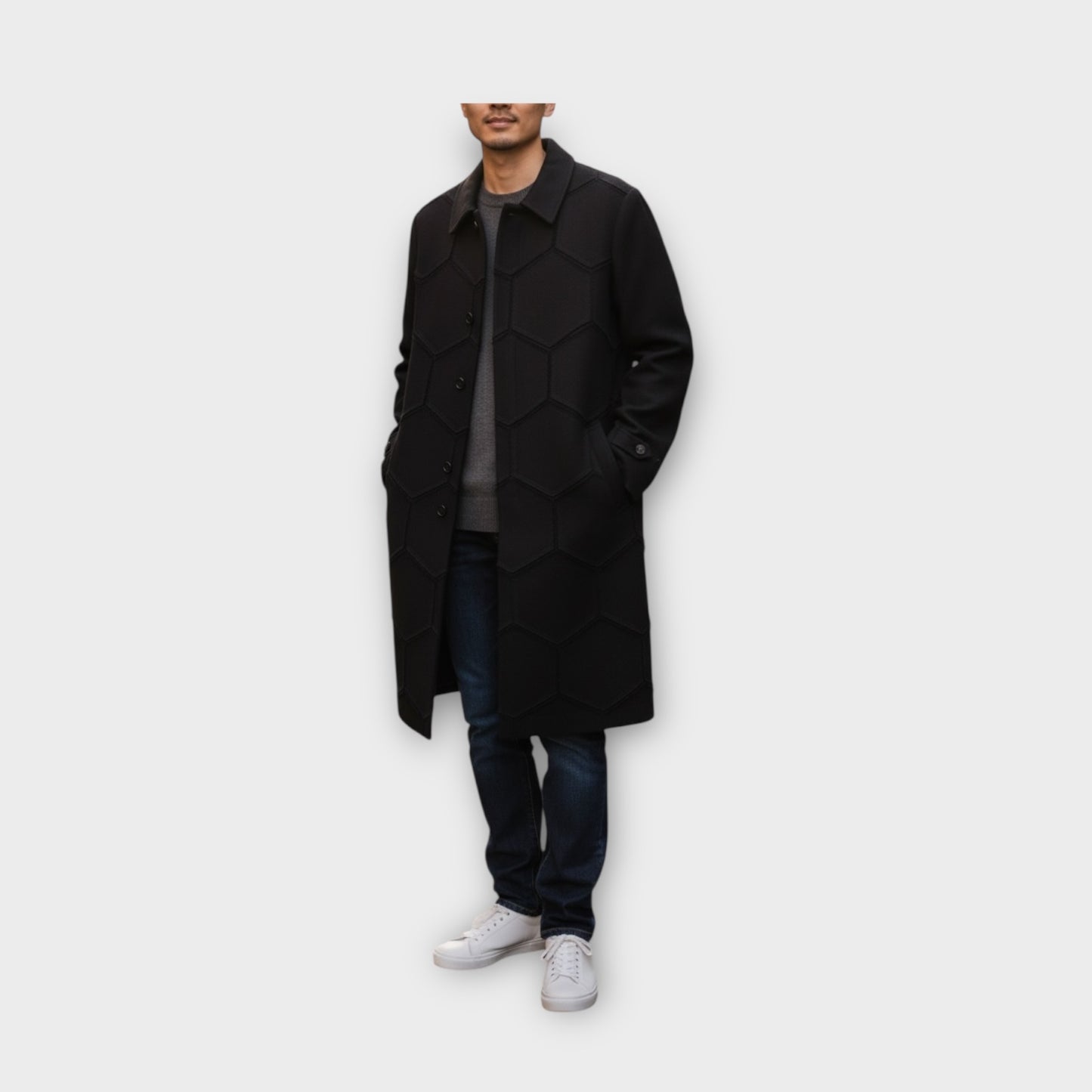 Comme des Garcons Homme Plus Wool Gabardine Honeycomb Coat