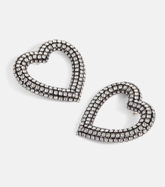 Balenciaga Heart Earp Strass Earring