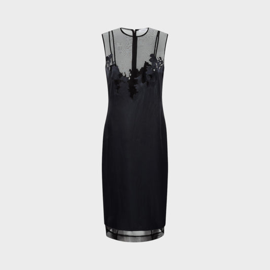 Julie Kegels Debby Mesh & Silk Midi Dress