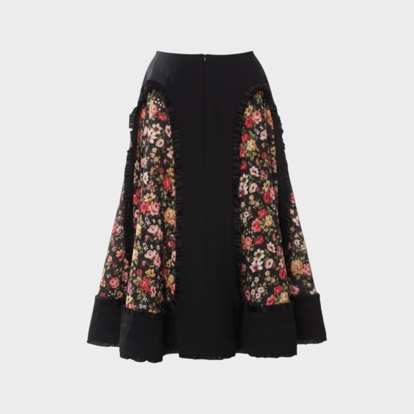 Comme des Garcons Crepe Georgette Inkjet Floral Skirt