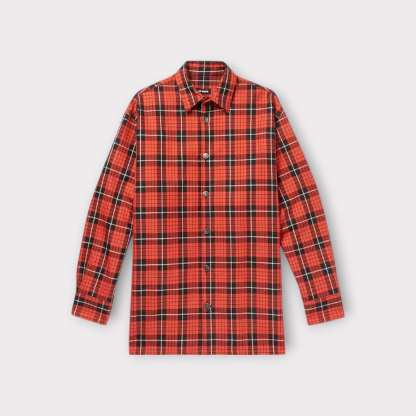 Raf Simons Shirt, Multi, Denim Easy Fit Shirt in Black and Red