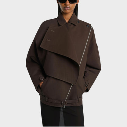 Courrèges Cotton Oblique Short Trench Jacket