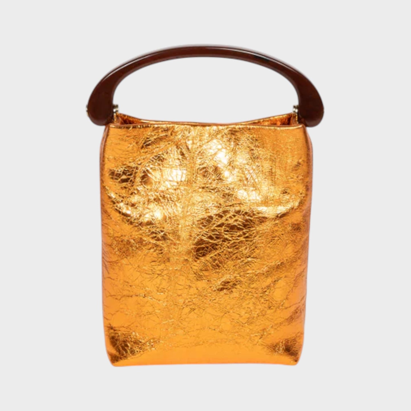 Dries Van Noten Crisp Leather Gold Shoulder Bag