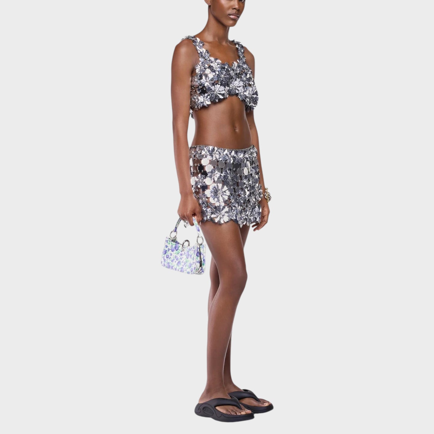 Rabanne Flower Print Handbag