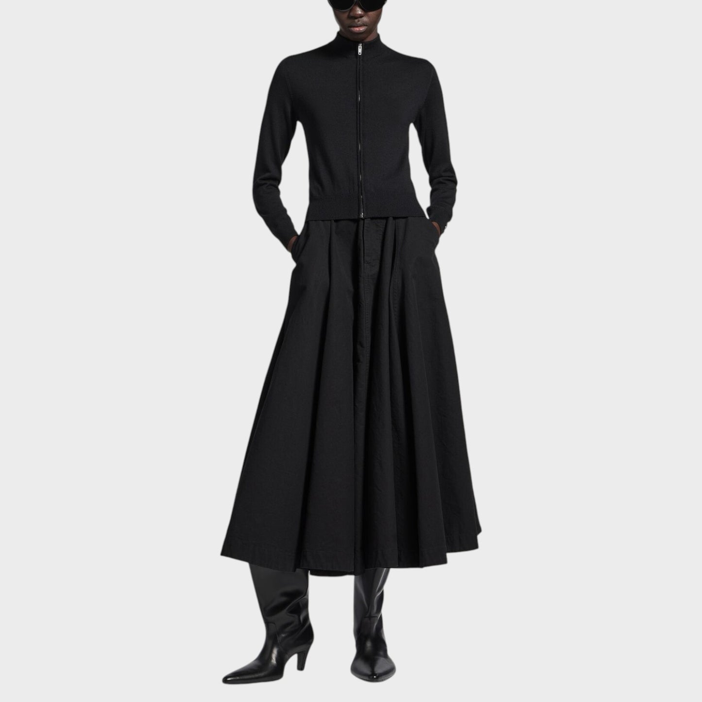 Balenciaga Godet Cotton Maxi Skirt