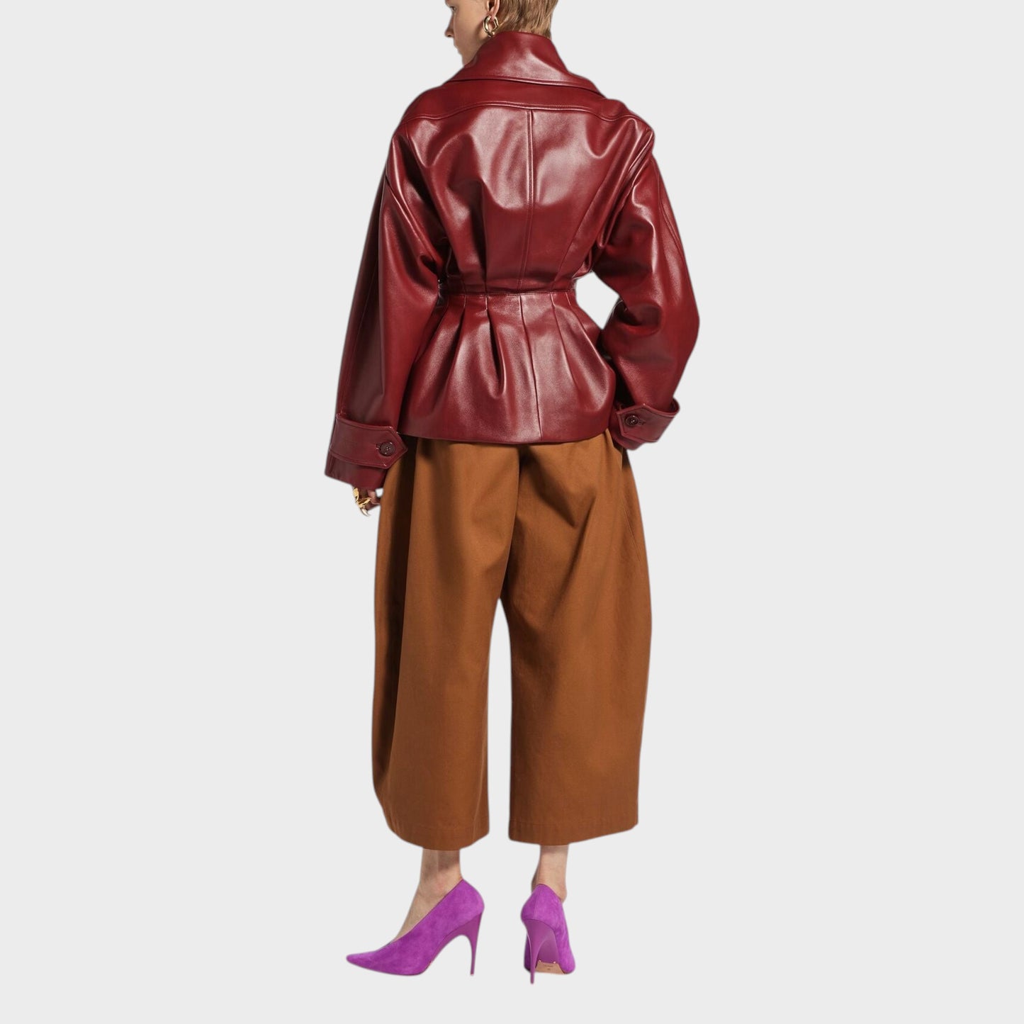Balenciaga Leather Short Trench