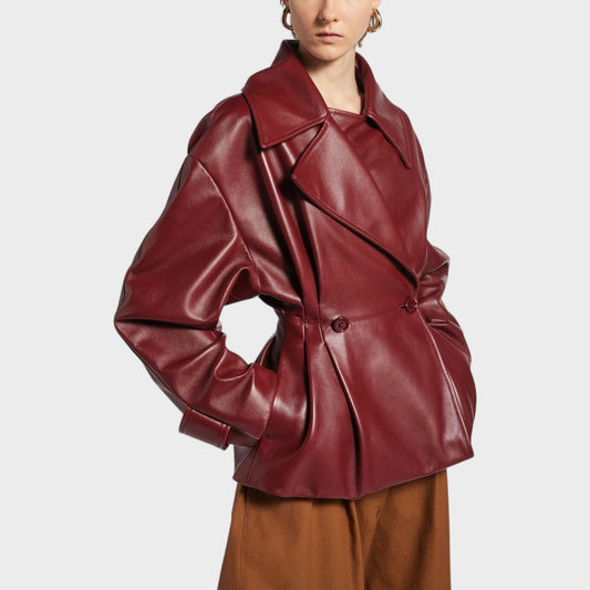 Balenciaga Leather Short Trench