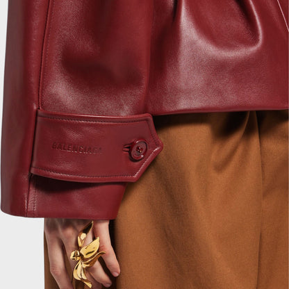 Balenciaga Leather Short Trench