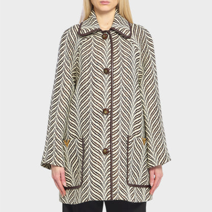 Valentino Wool Mossi Animalier Caban