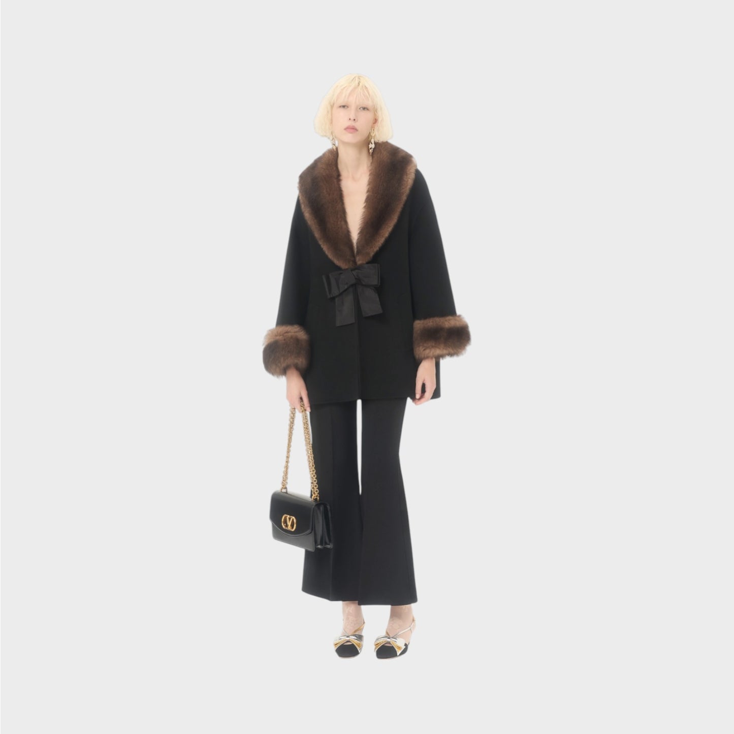 Valentino Wool & Cashmere Solid Caban