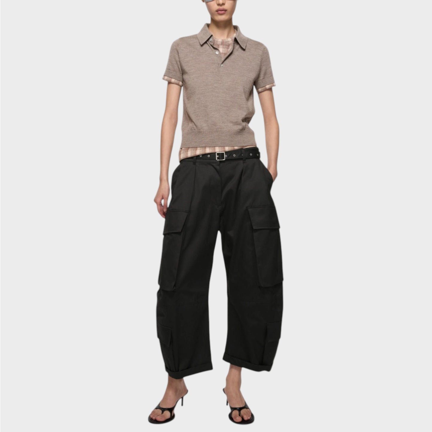Acne Studios Wool Layered Knit Polo