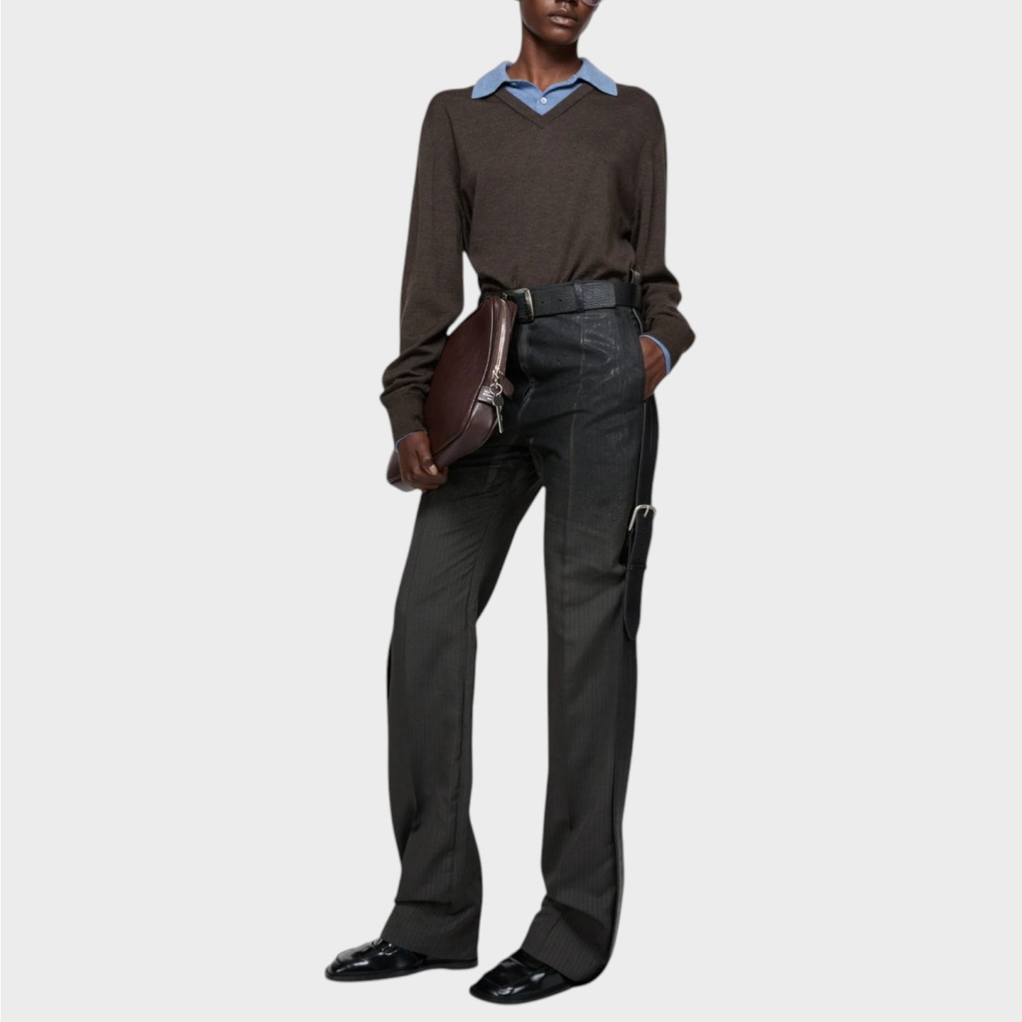 Acne Studios Wool V-Neck Layered Knitwear
