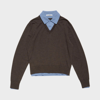 Acne Studios Wool V-Neck Layered Knitwear