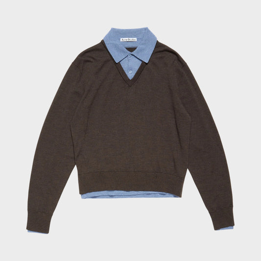 Acne Studios Wool V-Neck Layered Knitwear