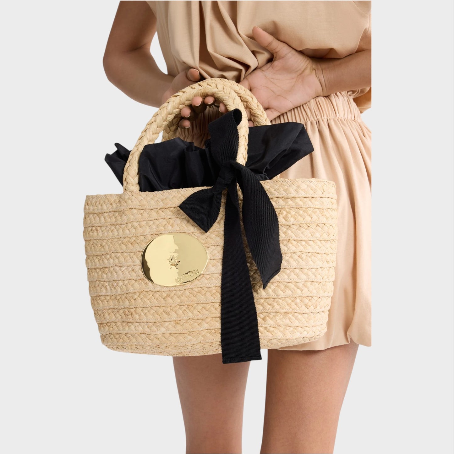 Patou Raffia Bucket Bag