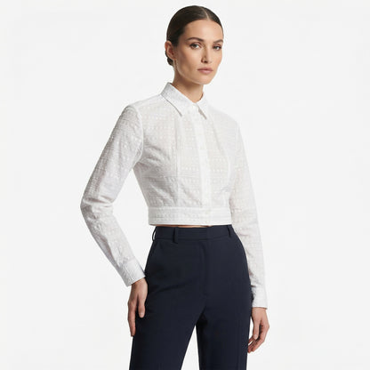 Alaïa Popeline Vienne Matt Cropped Shirt