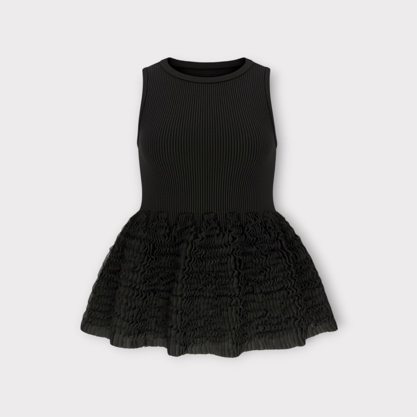 AlaÏa Libellule Wool & Lurex Ruffle Top