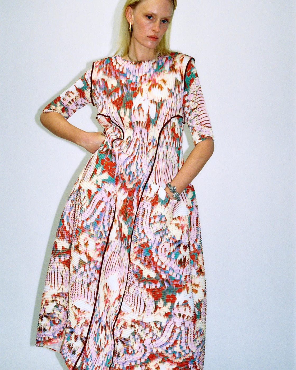 Julia Heuer Uma Hand Pleated Dress