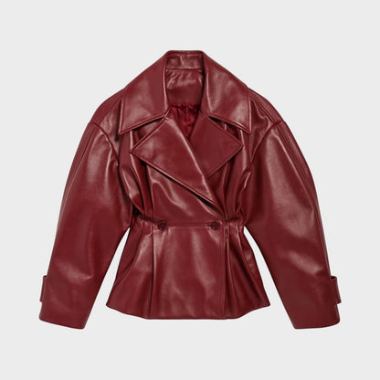 Balenciaga Leather Short Trench