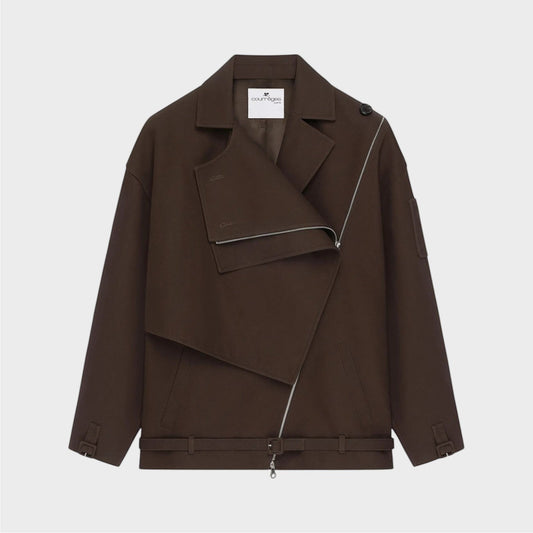Courrèges Cotton Oblique Short Trench Jacket