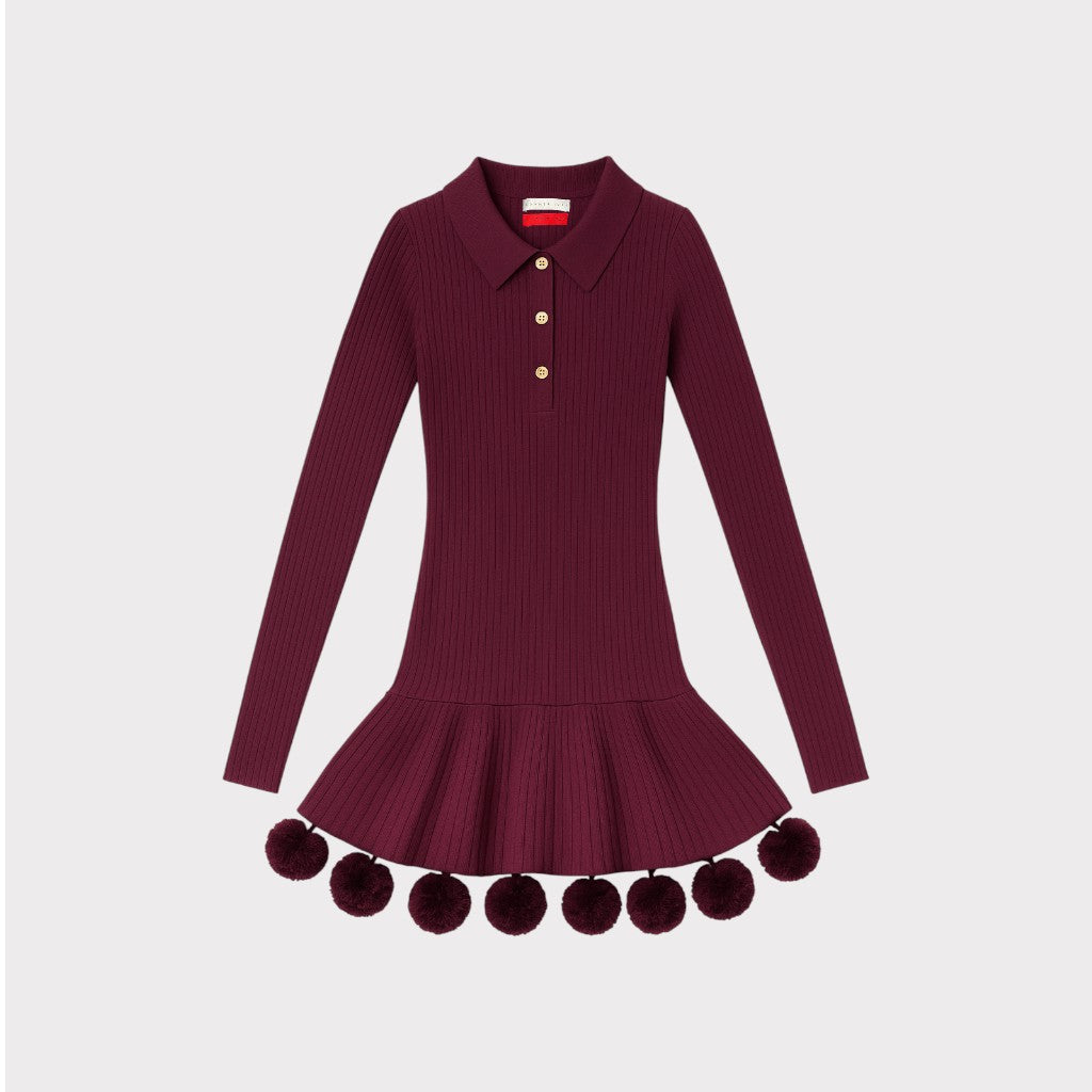 Conner Ives Pom Pom Knit Polo Dress10