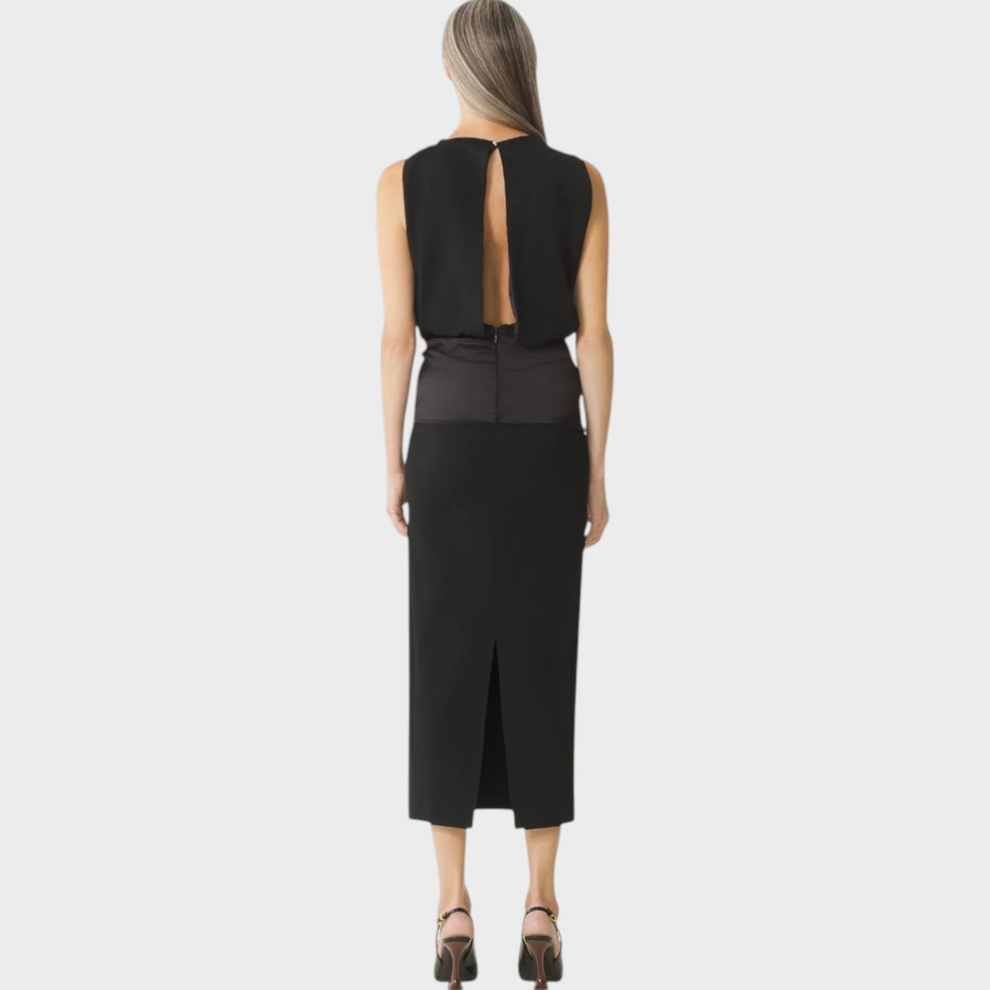 Lanvin Satin Belted Draped Dress