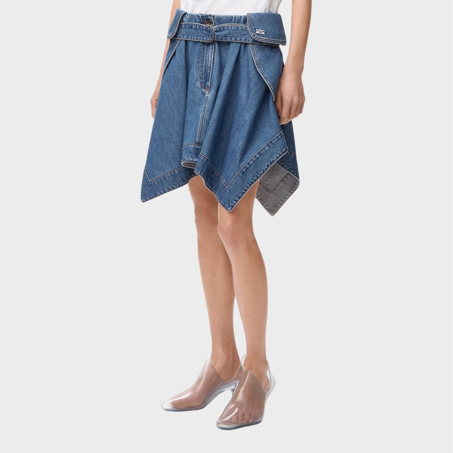 Loewe Cargo Denim Asymmetric Skirt
