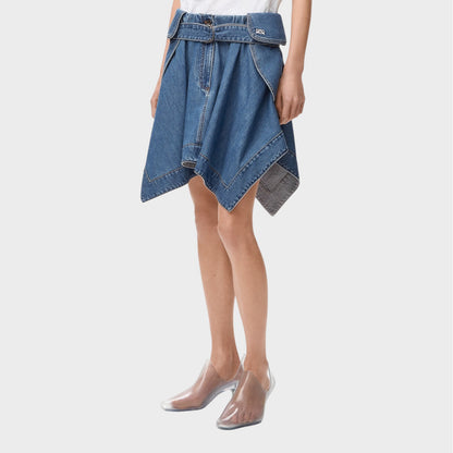 Loewe Cargo Denim Asymmetric Skirt