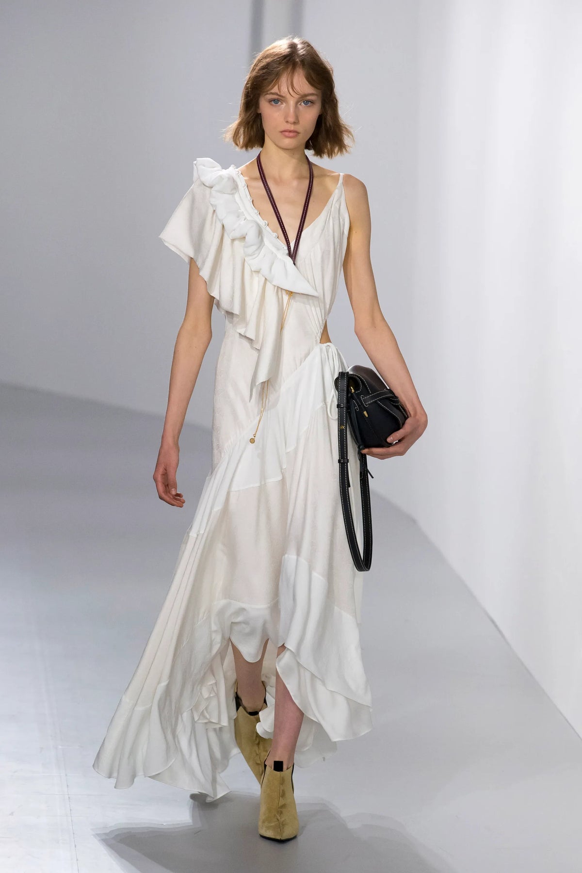 Loewe Ruffle Shoulder Long Dress