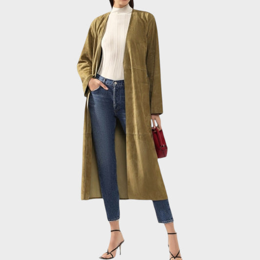 Loewe Suede Leather Belted Coat