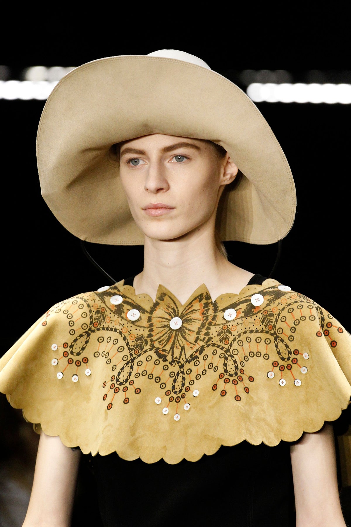 Loewe Gold Suede Shoulder Cape