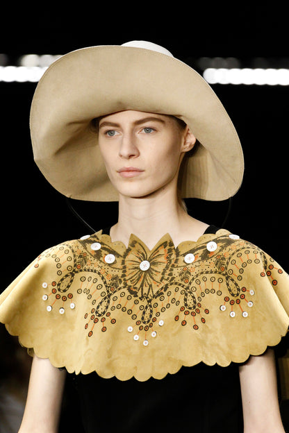 Loewe Gold Suede Shoulder Cape