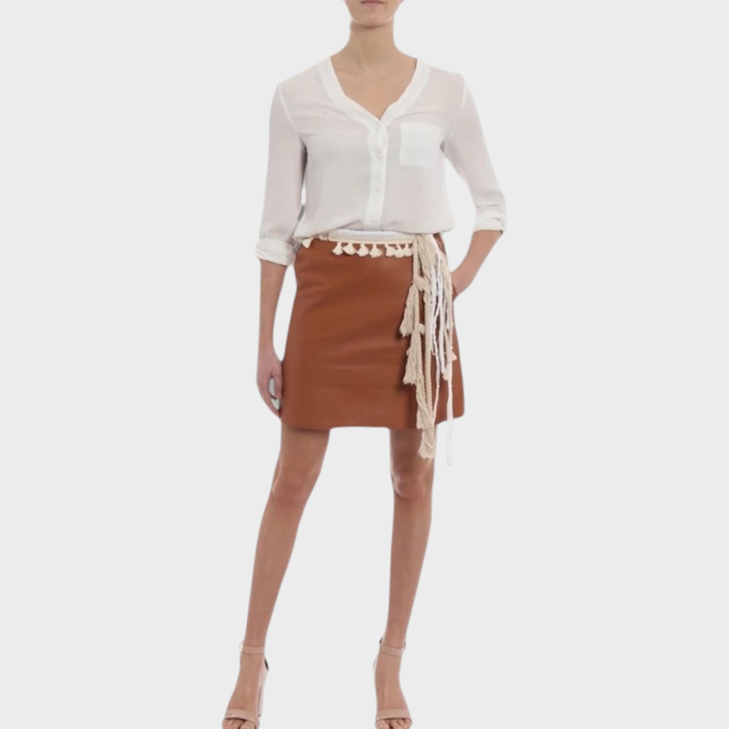 Loewe Nappa Leather Rope Belt Skirt