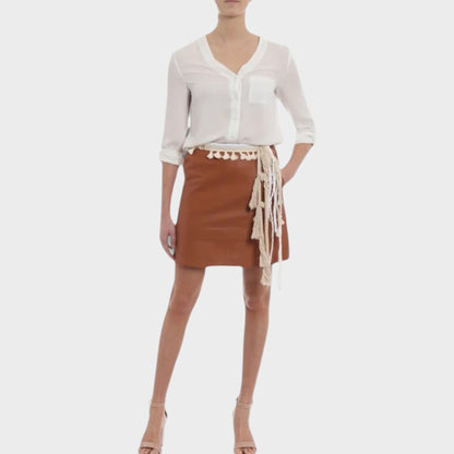 Loewe Nappa Leather Rope Belt Skirt